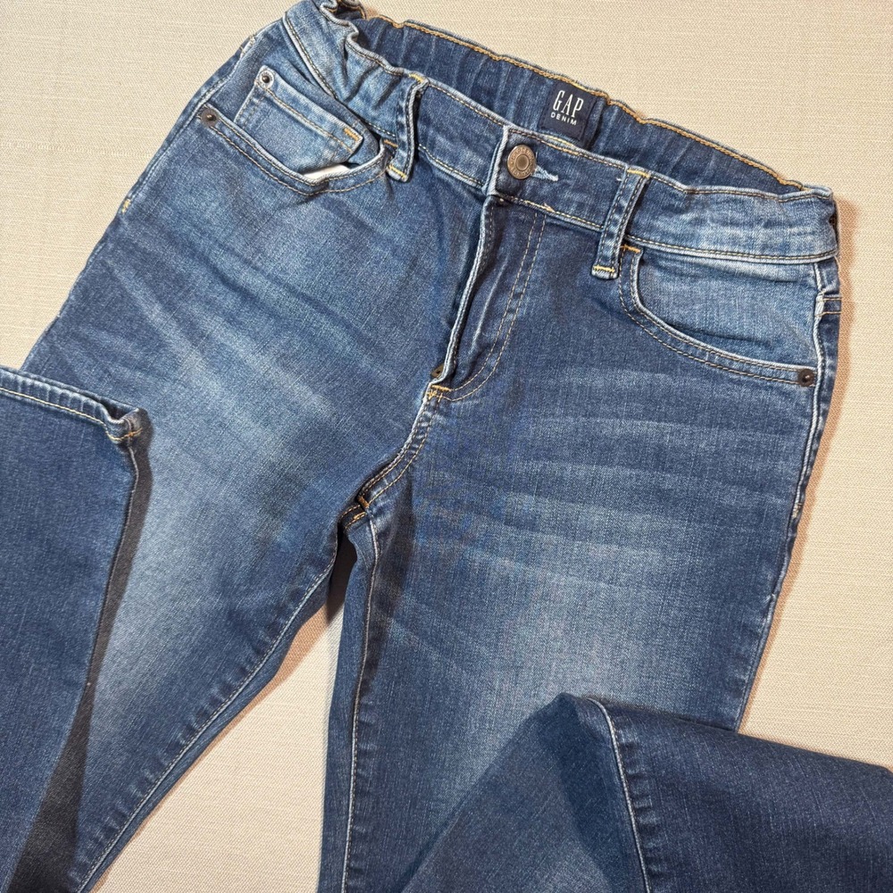 GAP Kids Boys Stretch Slim Jeans Medium Wash Blue Denim Size 14 Regular